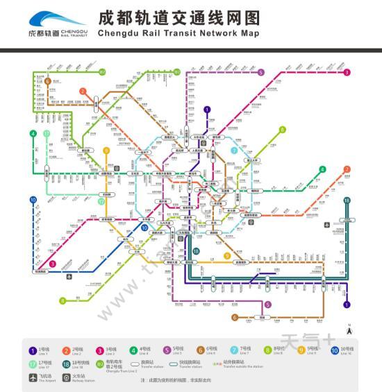 成都地铁最新路线图揭晓